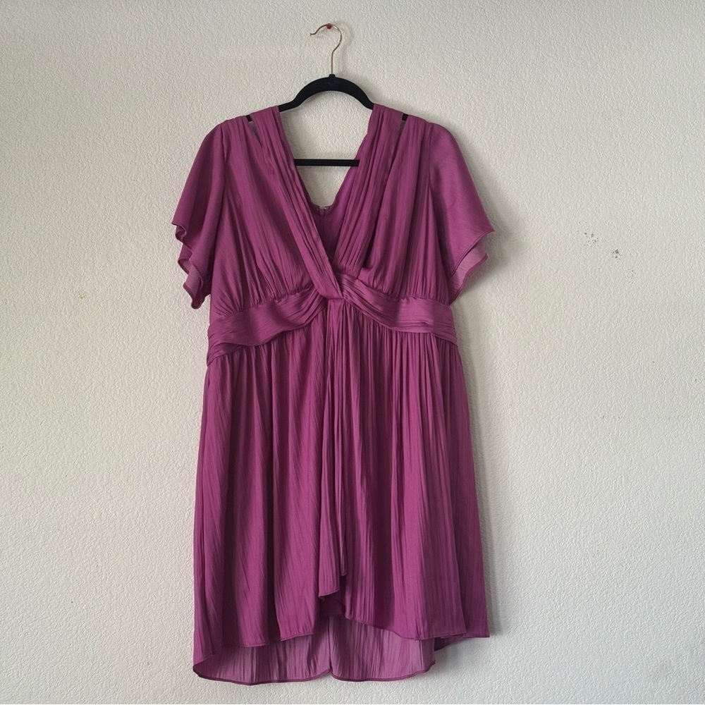 Anthropologie Deep V Vibrant Mini Dress - Picture 2 of 9